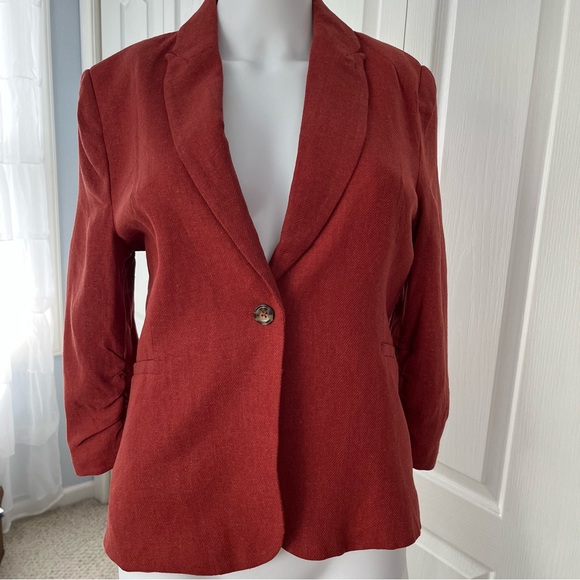 NEW Jules & Leopold Casual Size Small Petite Crimson Red blazer - Picture 3 of 8
